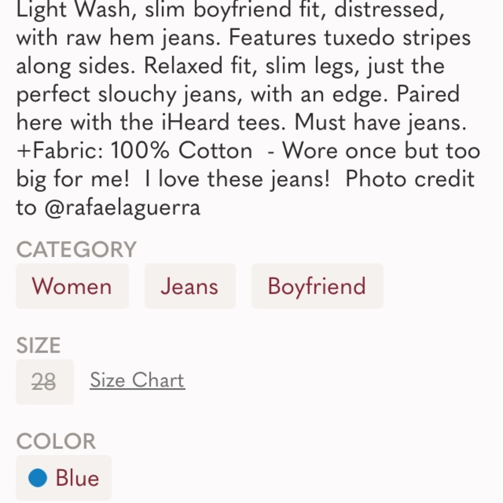 BAELEY Slim Boyfriend w/ Stripe Jeans - Picture 8 of 8
